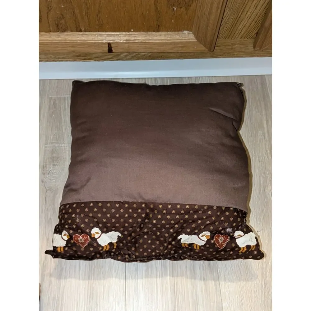 VTG 70s Ruffled Owl Accent Throw Pillow